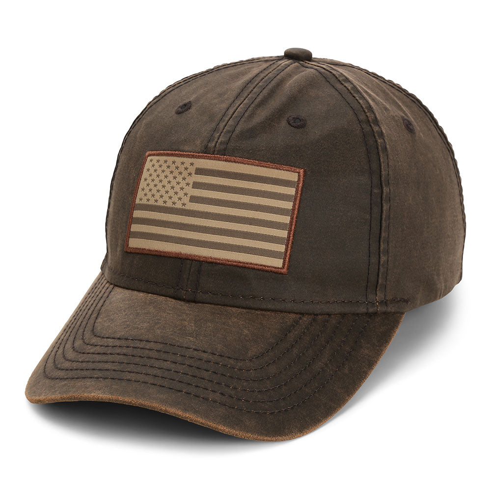 Paramount Outdoors Waxed Cloth American Flag Dad Cap