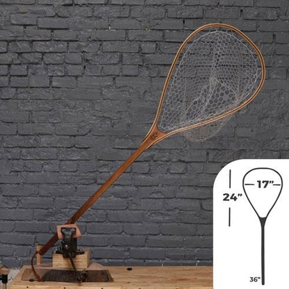 Wayward Trading Post Big Dipper 24"x17" - Brook Trout Engraved - Natural Fly Fishing Traditional Landing Net - Handcrafted & Made in USA