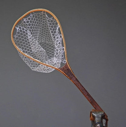 Wayward Trading Post Little Dipper 12"x8" - Brown Trout Engraved - Natural Fly Fishing Traditional Landing Net - Handcrafted & Made in USA