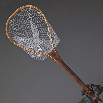 Wayward Trading Post Little Dipper 12"x8" - Rainbow Trout Engraved - Natural Fly Fishing Traditional Landing Net - Handcrafted & Made in USA