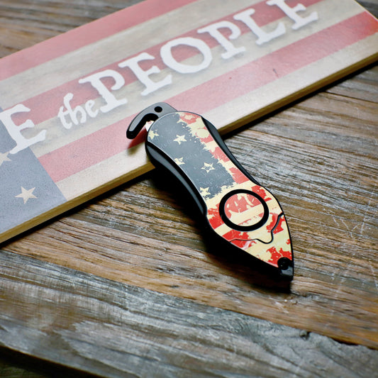 Stinger Survival Tools Personal Alarm Keychain Safety Emergency Tool  (USA Flag)
