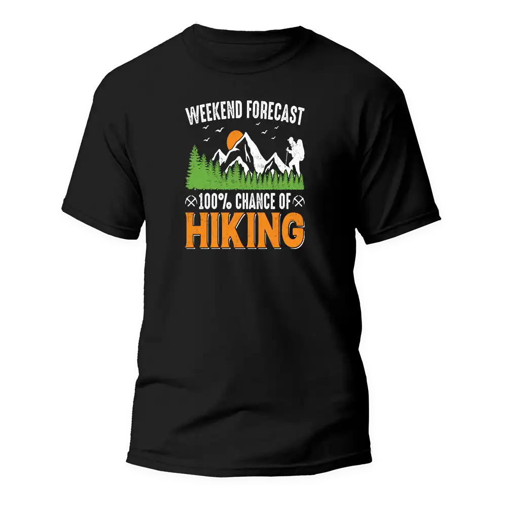 Outdoorzees Weekend Forecast 100% Hiking Man T-Shirt