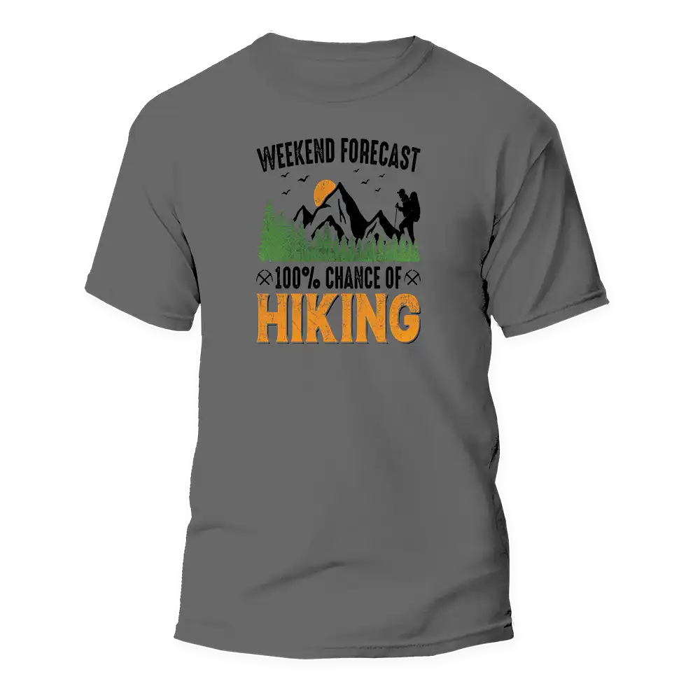 Outdoorzees Weekend Forecast 100% Hiking Man T-Shirt