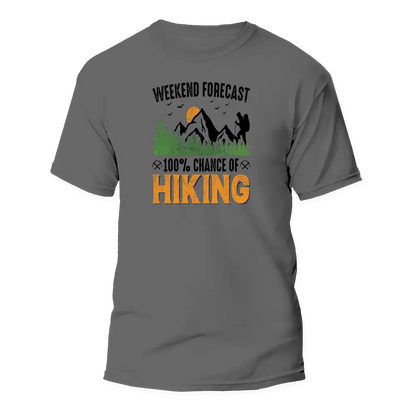 Outdoorzees Weekend Forecast 100% Hiking Man T-Shirt