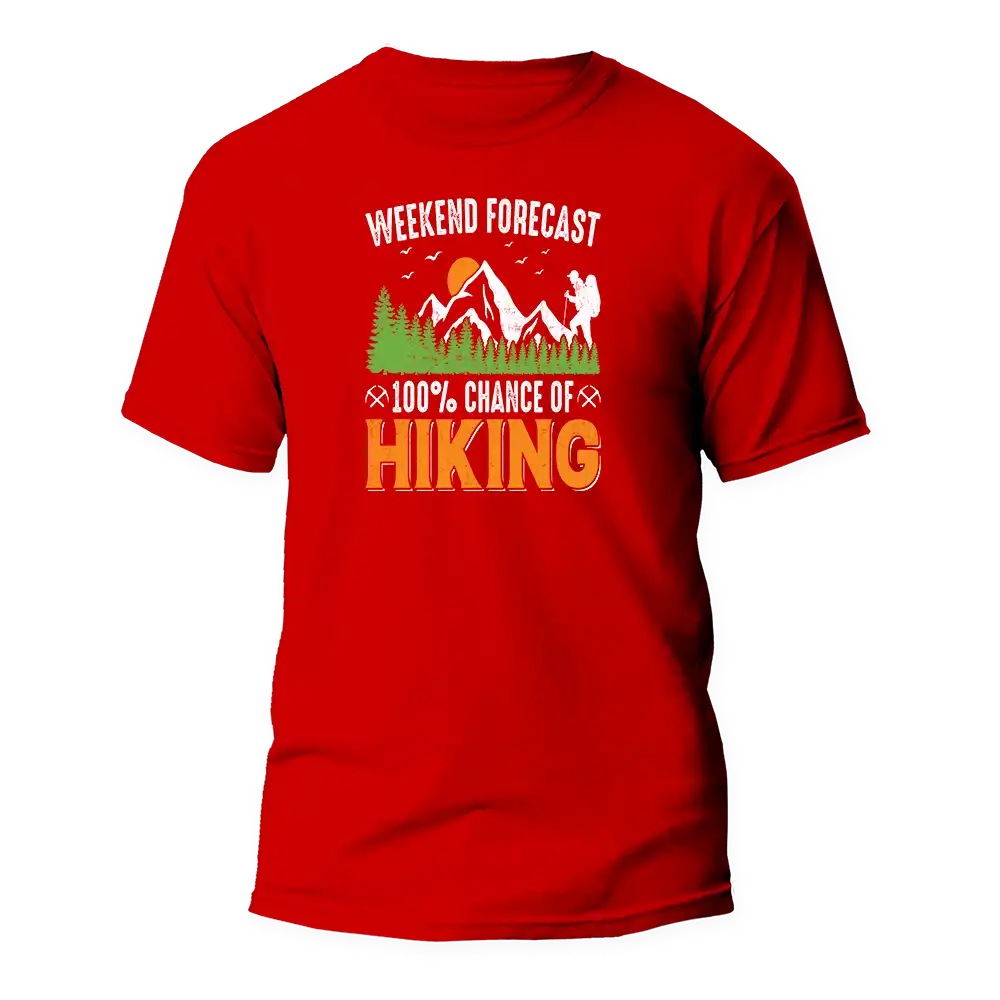 Outdoorzees Weekend Forecast 100% Hiking Man T-Shirt