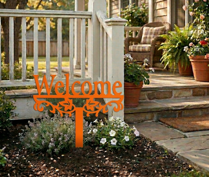 Lewis Design Co Welcome Yard Stake Metal Sign