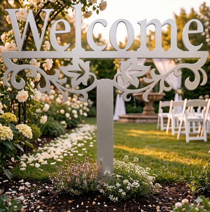 Lewis Design Co Welcome Yard Stake Metal Sign