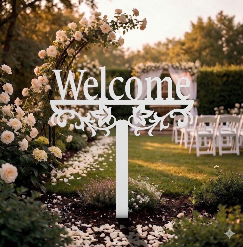 Lewis Design Co Welcome Yard Stake Metal Sign