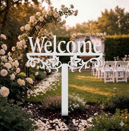 Lewis Design Co Welcome Yard Stake Metal Sign