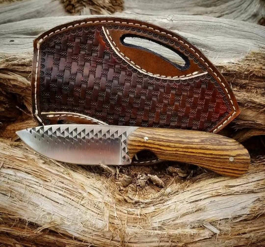 Texan Knives Western Brand Knife – 8" Rasp Tool Blade with Rosewood Handle & Leather Sheath