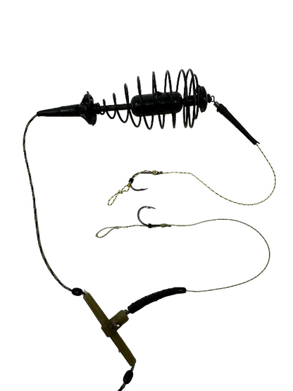 HungryFish 2 Pack Fishing Spring Feeder Baits Cage with 2 Hooks, Cage Hook Rigs Set with Sinker