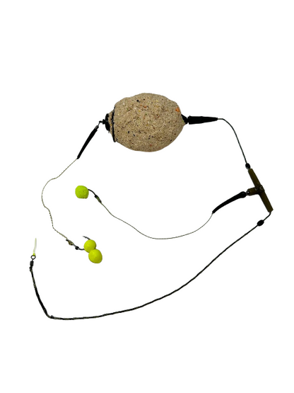 HungryFish 2 Pack Fishing Spring Feeder Baits Cage with 2 Hooks, Cage Hook Rigs Set with Sinker