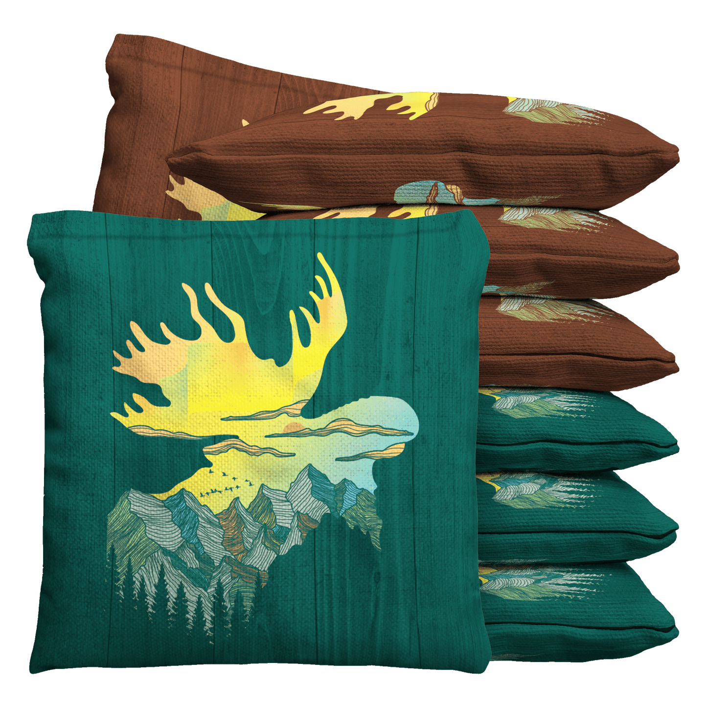 Baggo Whimsical Moose Custom Bean Bags Cornhole Bean Bag Toss Bags (set of 8)