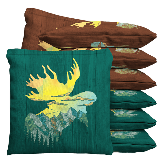 Baggo Whimsical Moose Custom Bean Bags Cornhole Bean Bag Toss Bags (set of 8)