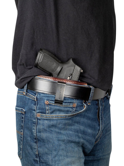 Relentless Tactical Dual Threat IWB / OWB Universal Belt Slide Holster | Made in USA | Ambidextrous Leather Holster