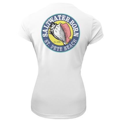 Saltwater Born St. Pete Beach, FL "Life is Better At The Beach" Turtle Women's Short Sleeve UPF 50+ Dry-Fit Shirt