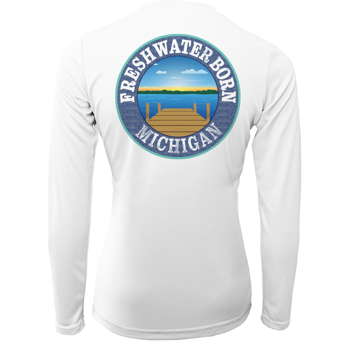 Saltwater Born Michigan "Freshwater Heals Everything" Women's Long Sleeve UPF 50+ Dry-Fit Shirt