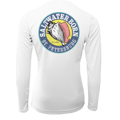 Saltwater Born St. Petersburg, Florida Girl Women's Long Sleeve UPF 50+ Dry-Fit Shirt