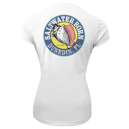 Saltwater Born Dunedin Florida Girl Women's Short Sleeve UPF 50+ Dry-Fit Shirt