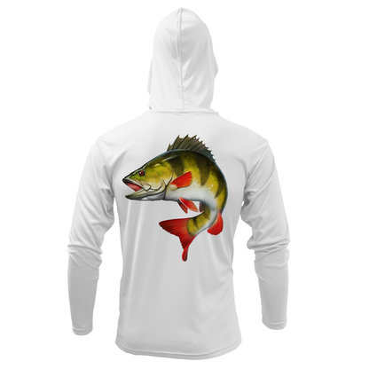 Saltwater Born Michigan Freshwater Born Perch Men's Long Sleeve UPF 50+ Dry-Fit Hoodie