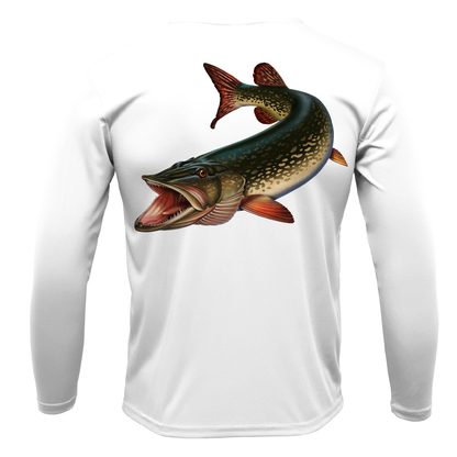 Saltwater Born Michigan Freshwater Born Pike Men's Long Sleeve UPF 50+ Dry-Fit Shirt