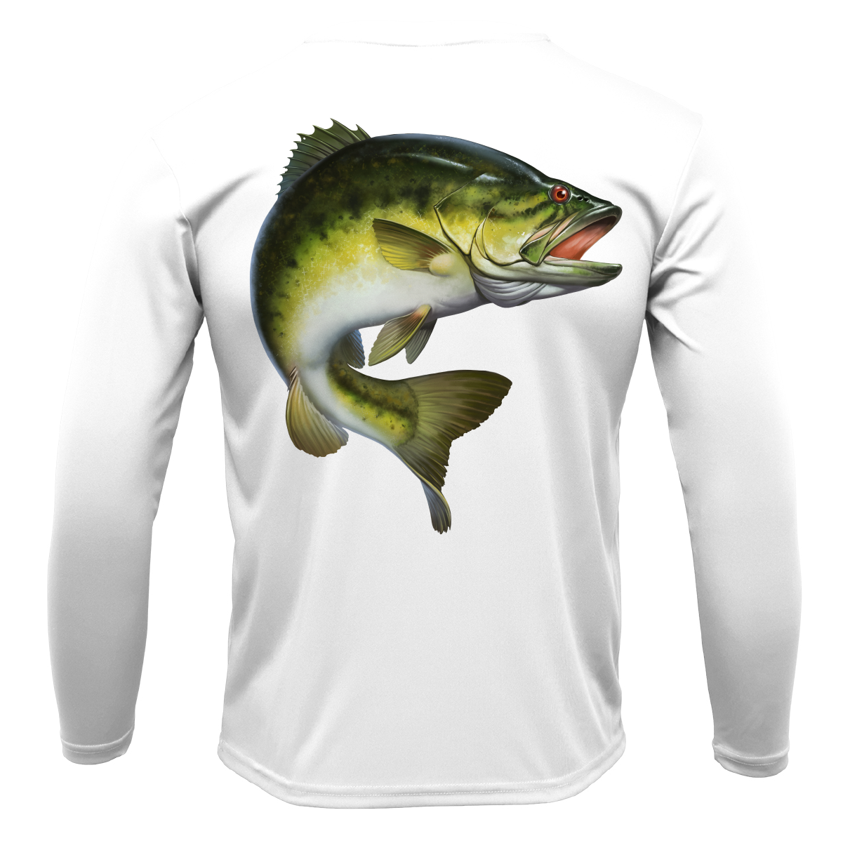 Saltwater Born Marietta, GA Freshwater Born Largemouth Bass Men's Long Sleeve UPF 50+ Dry-Fit Shirt