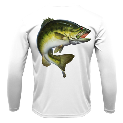 Saltwater Born Marietta, GA Freshwater Born Largemouth Bass Men's Long Sleeve UPF 50+ Dry-Fit Shirt
