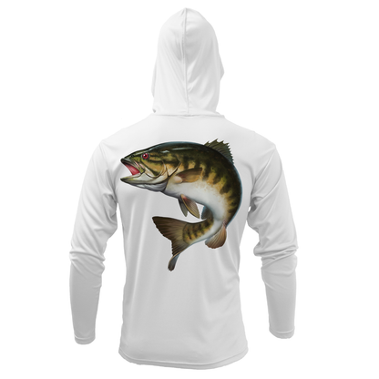 Saltwater Born Michigan Freshwater Born Smallmouth Bass Men's Long Sleeve UPF 50+ Dry-Fit Hoodie