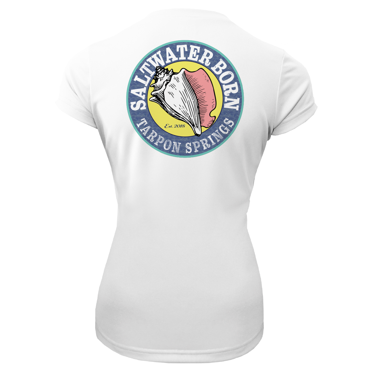 Saltwater Born Tarpon Springs Florida Girl Women's Short Sleeve UPF 50+ Dry-Fit Shirt