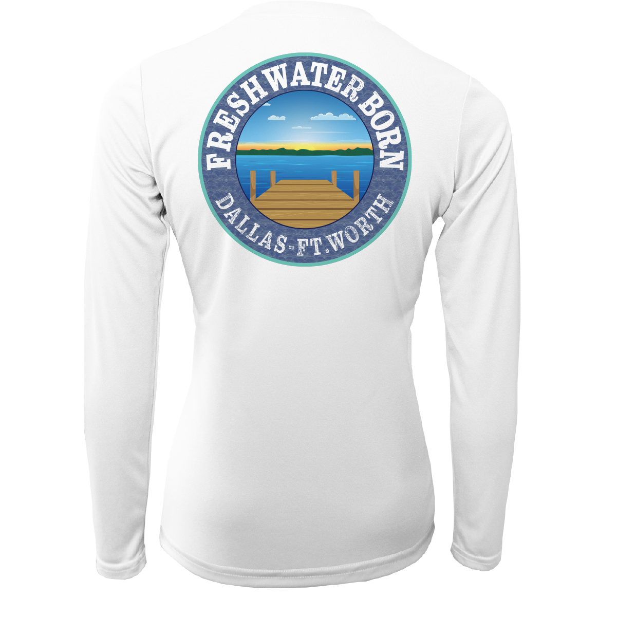 Saltwater Born DFW, TX Flag Freshwater Born Women's Long Sleeve UPF 50+ Dry-Fit Shirt