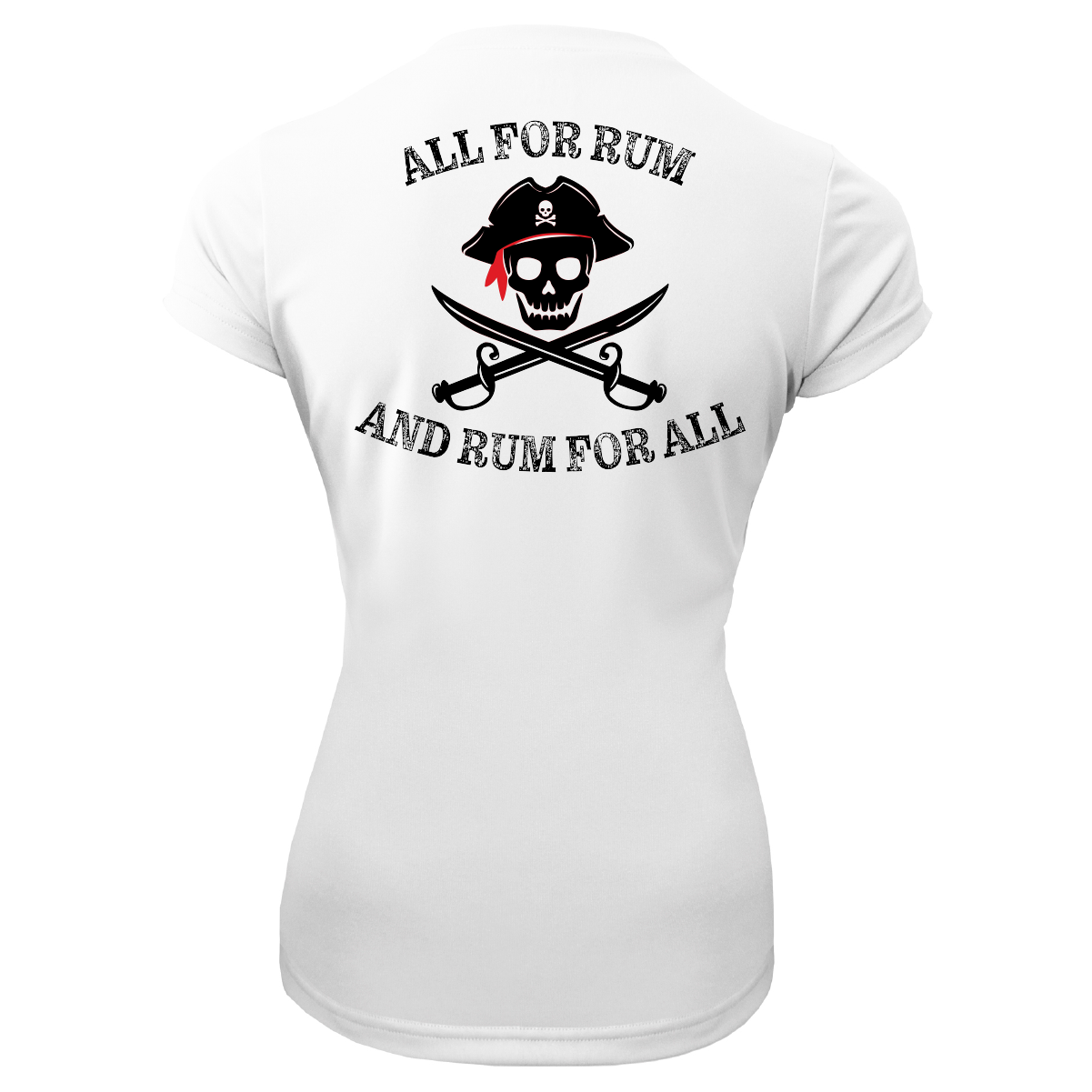 Saltwater Born DFW, TX Freshwater Born "All For Rum and Rum For All" Women's Short Sleeve UPF 50+ Dry-Fit Shirt