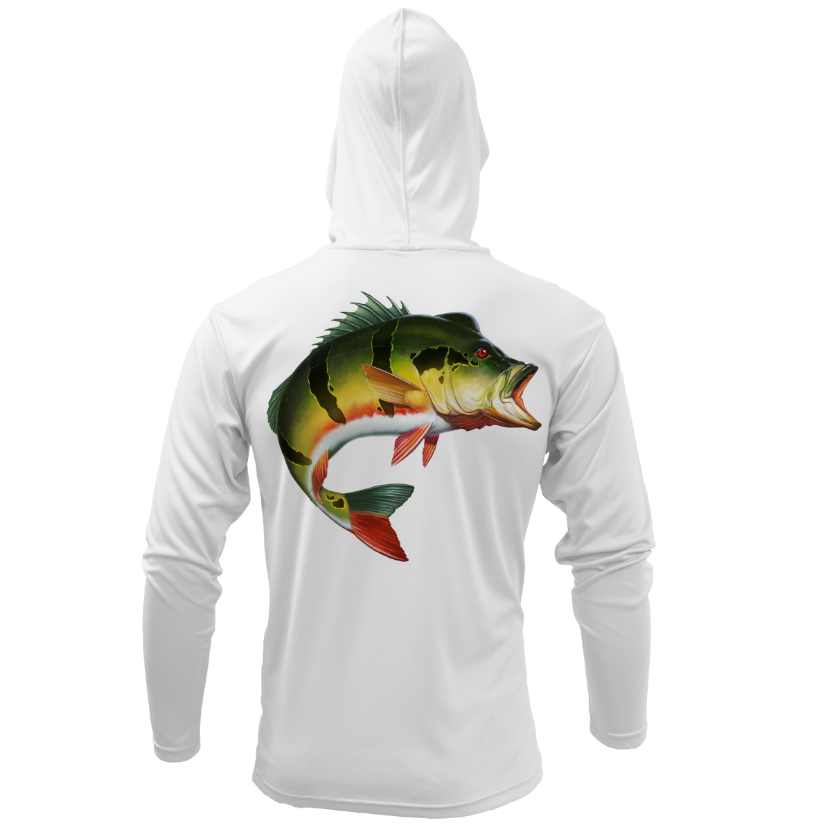 Saltwater Born Miami, FL Freshwater Born Peacock Bass Men's Long Sleeve UPF 50+ Dry-Fit Hoodie