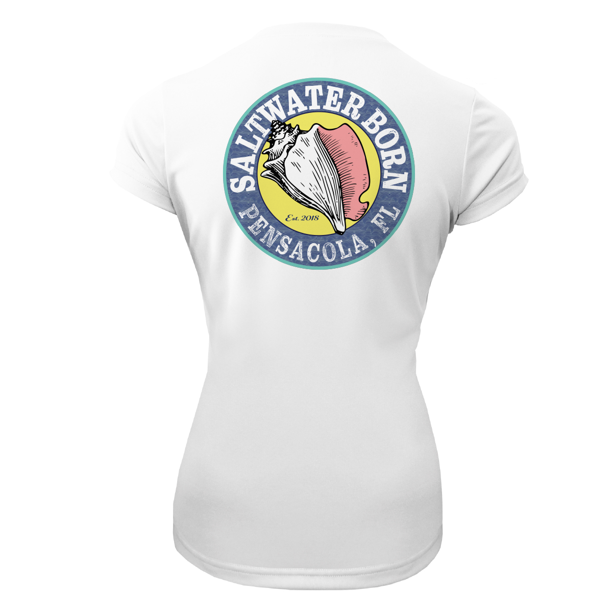 Saltwater Born Pensacola, FL "Life Is Better At The Beach" Turtle Women's Short Sleeve UPF 50+ Dry-Fit Shirt
