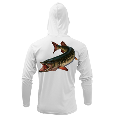 Saltwater Born Michigan Freshwater Born Pike Men's Long Sleeve UPF 50+ Dry-Fit Hoodie