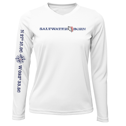 Saltwater Born Siesta Key Saltwater Born Linear Logo Long Sleeve UPF 50+ Dry-Fit Shirt