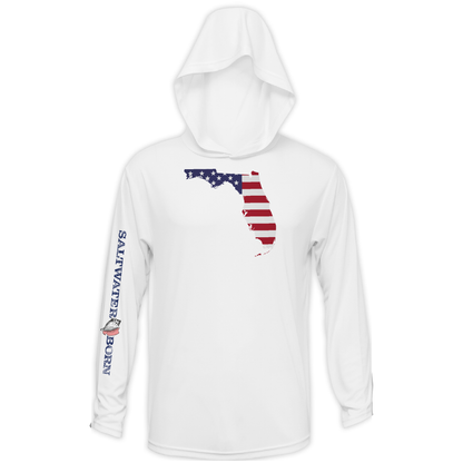 Saltwater Born Florida USA Long Sleeve UPF 50+ Dry-Fit Hoodie