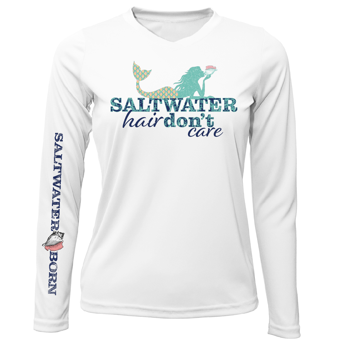 Saltwater Born St. Pete Beach, FL "Saltwater Hair Don't Care" Long Sleeve UPF 50+ Dry-Fit Shirt