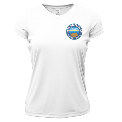 Saltwater Born DFW, TX Freshwater Born "All For Rum and Rum For All" Women's Short Sleeve UPF 50+ Dry-Fit Shirt