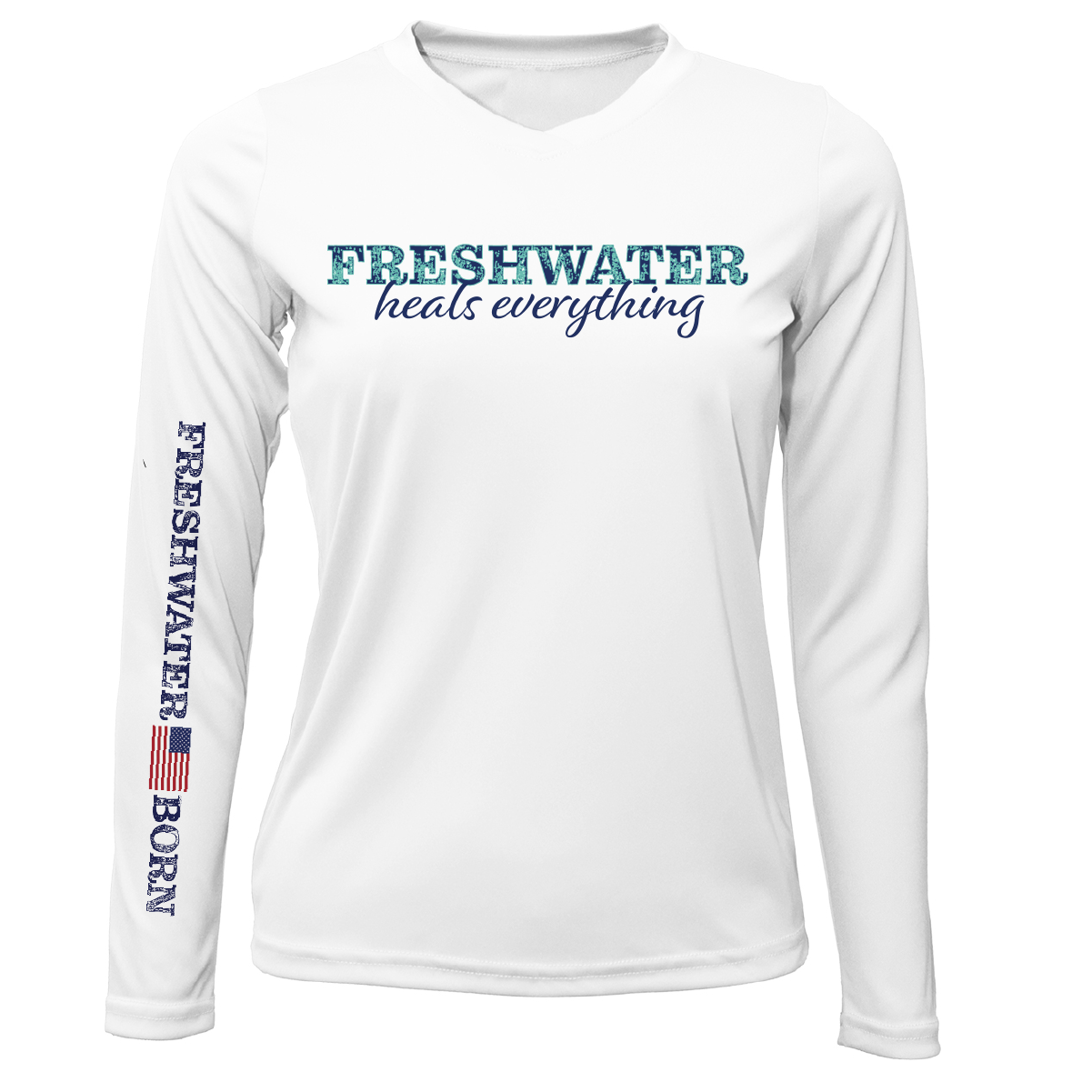 Saltwater Born Florida "Freshwater Heals Everything" Women's Long Sleeve UPF 50+ Dry-Fit Shirt