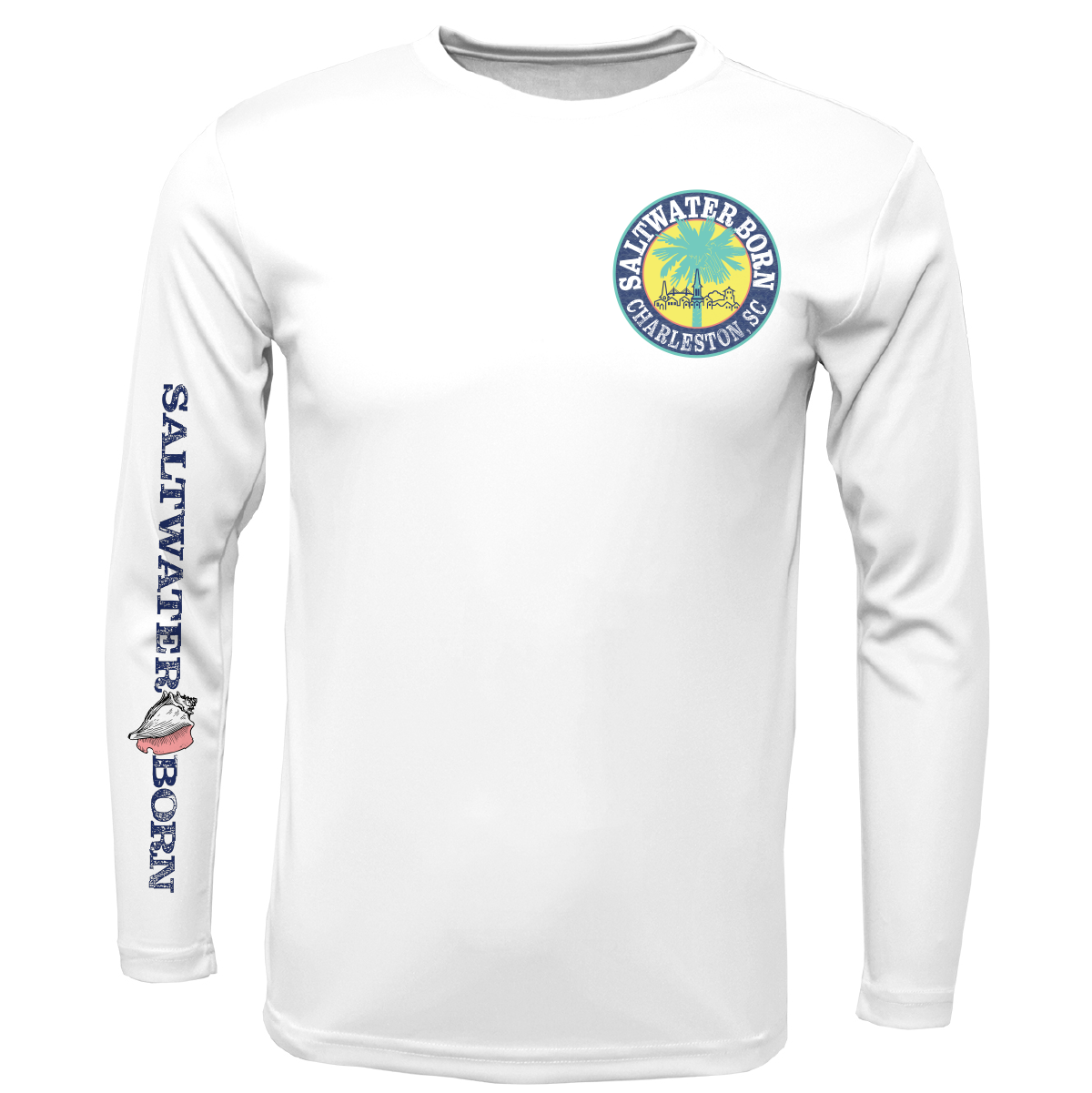 Saltwater Born Charleston, SC Kraken Palmetto Logo Men's Long Sleeve UPF 50+ Dry-Fit Shirt