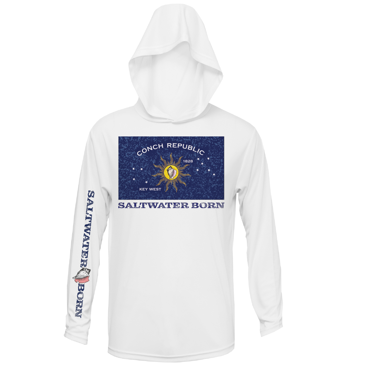 Saltwater Born Conch Republic Long Sleeve UPF 50+ Dry-Fit Hoodie