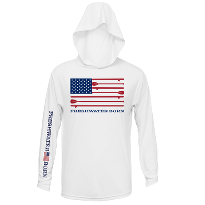 Saltwater Born Michigan Freshwater Born SUP Flag Women's Long Sleeve UPF 50+ Dry-Fit Hoodie