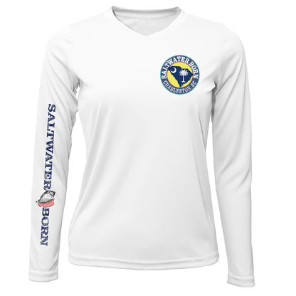 Saltwater Born Charleston, SC Kraken State Logo Women's Long Sleeve UPF 50 + Dry-Fit Shirt