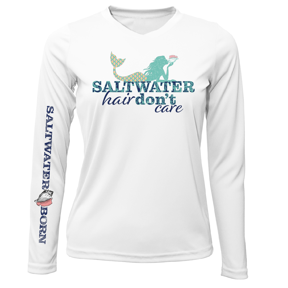 Saltwater Born Pensacola, FL "Saltwater Hair Don't Care" Long Sleeve UPF 50+ Dry-Fit Shirt