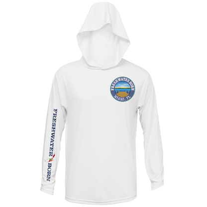 Saltwater Born Miami, FL Freshwater Born Peacock Bass Men's Long Sleeve UPF 50+ Dry-Fit Hoodie