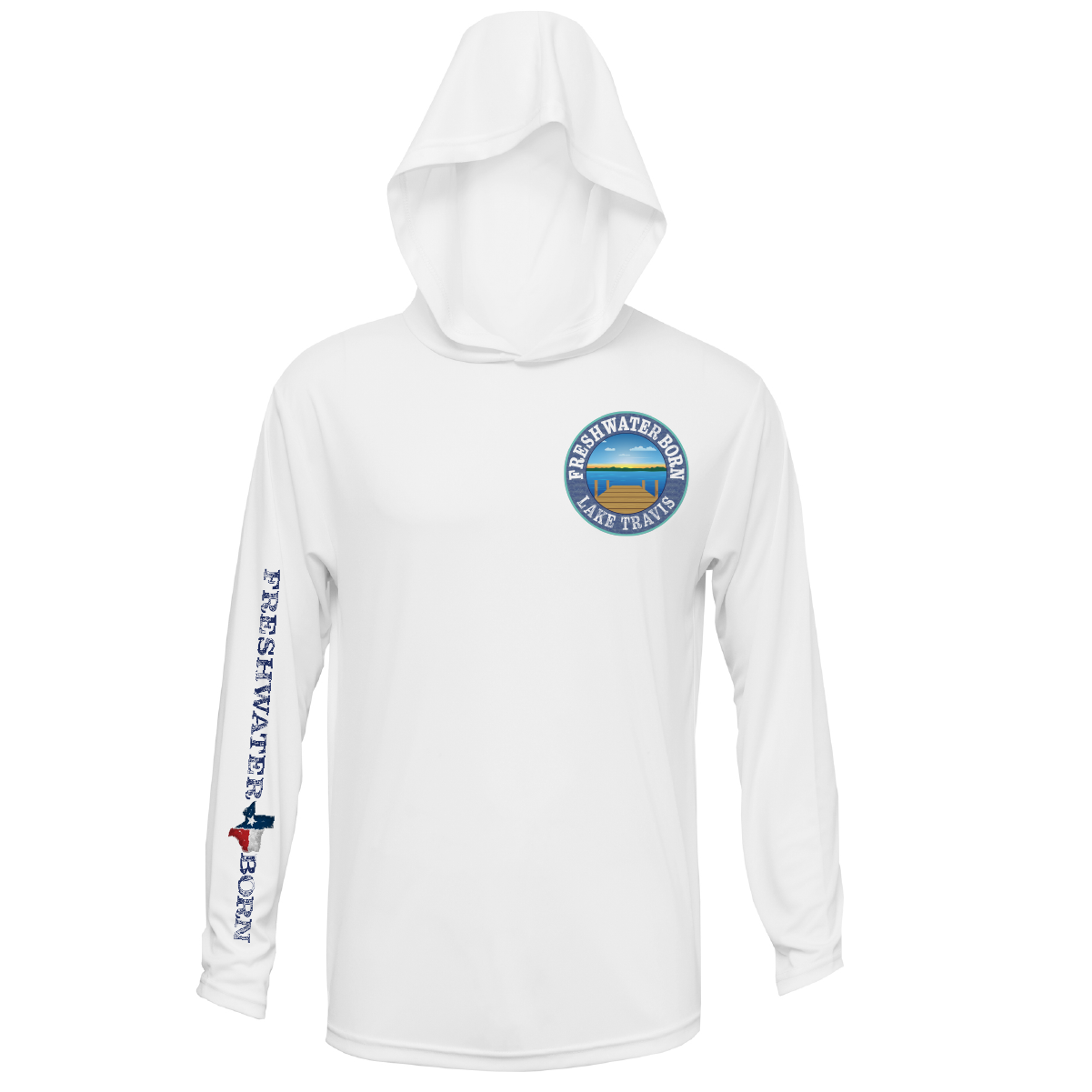 Saltwater Born Lake Travis Freshwater Born Kraken Men's Long Sleeve UPF 50+ Dry-Fit Hoodie