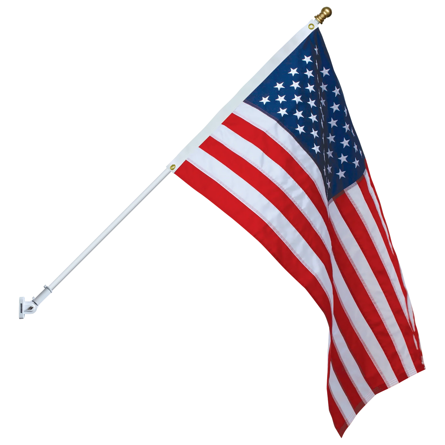 Flagman of America Aluminum Spinning Flagpole Kit w/ Flag & Adjustable Bracket