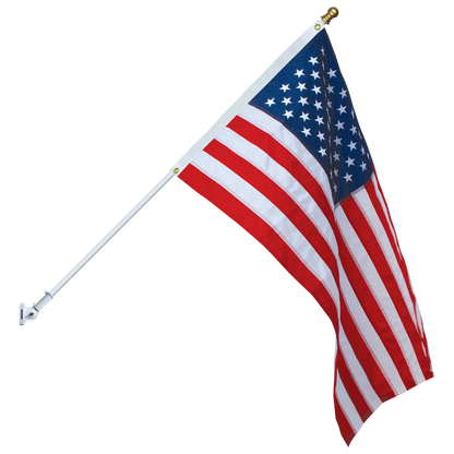Flagman of America Aluminum Spinning Flagpole Kit w/ Flag & Adjustable Bracket