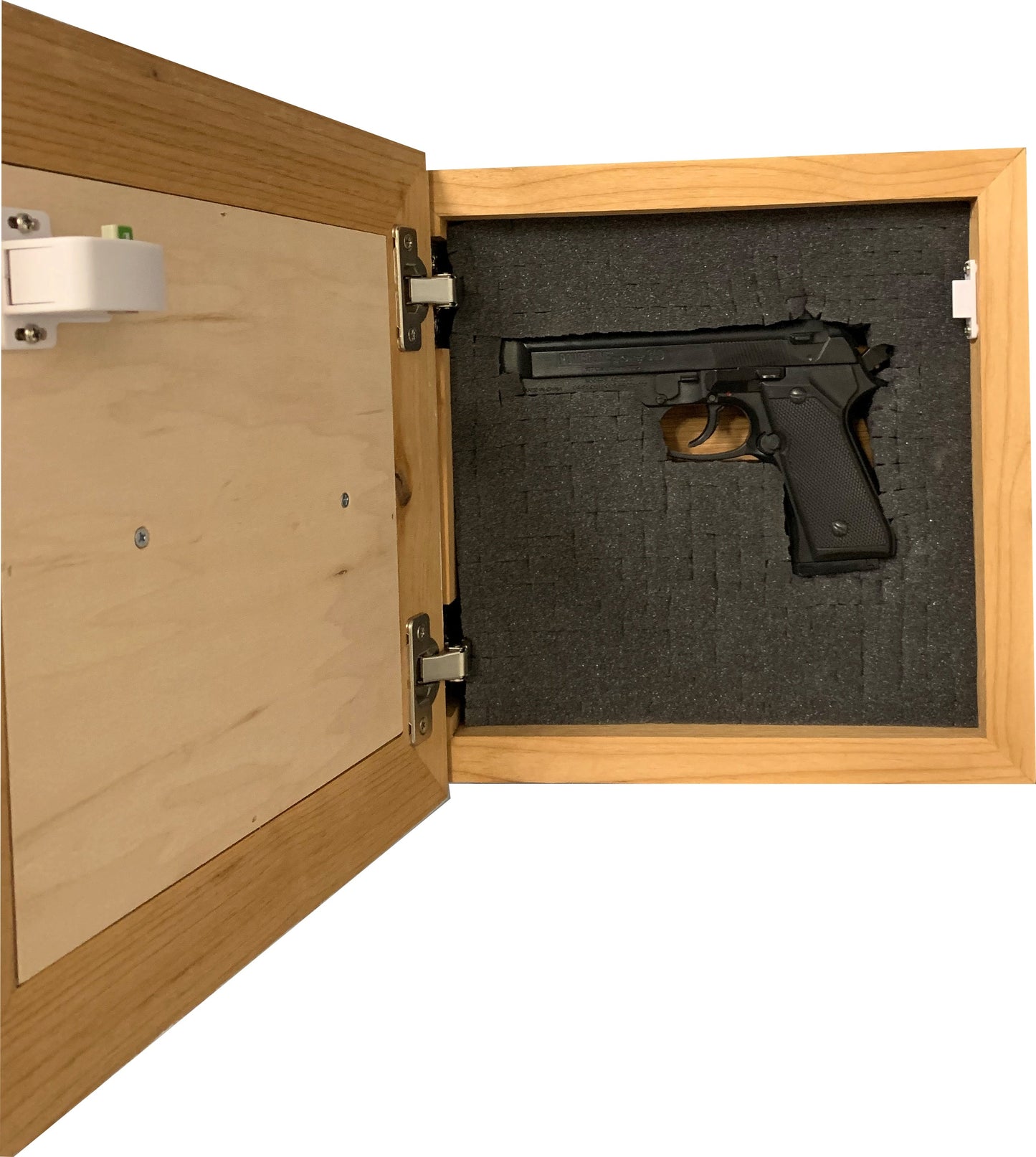 Bellewood Designs - Distressed Flower Concealed Gun Cabinet Wall Decor (White)