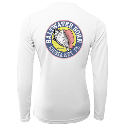 Saltwater Born Siesta Key Saltwater Born Linear Logo Long Sleeve UPF 50+ Dry-Fit Shirt